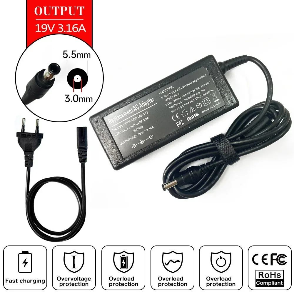 Laptop Accessories Shop - 19V 3.15A/3.16A 60W محمول Ac محول