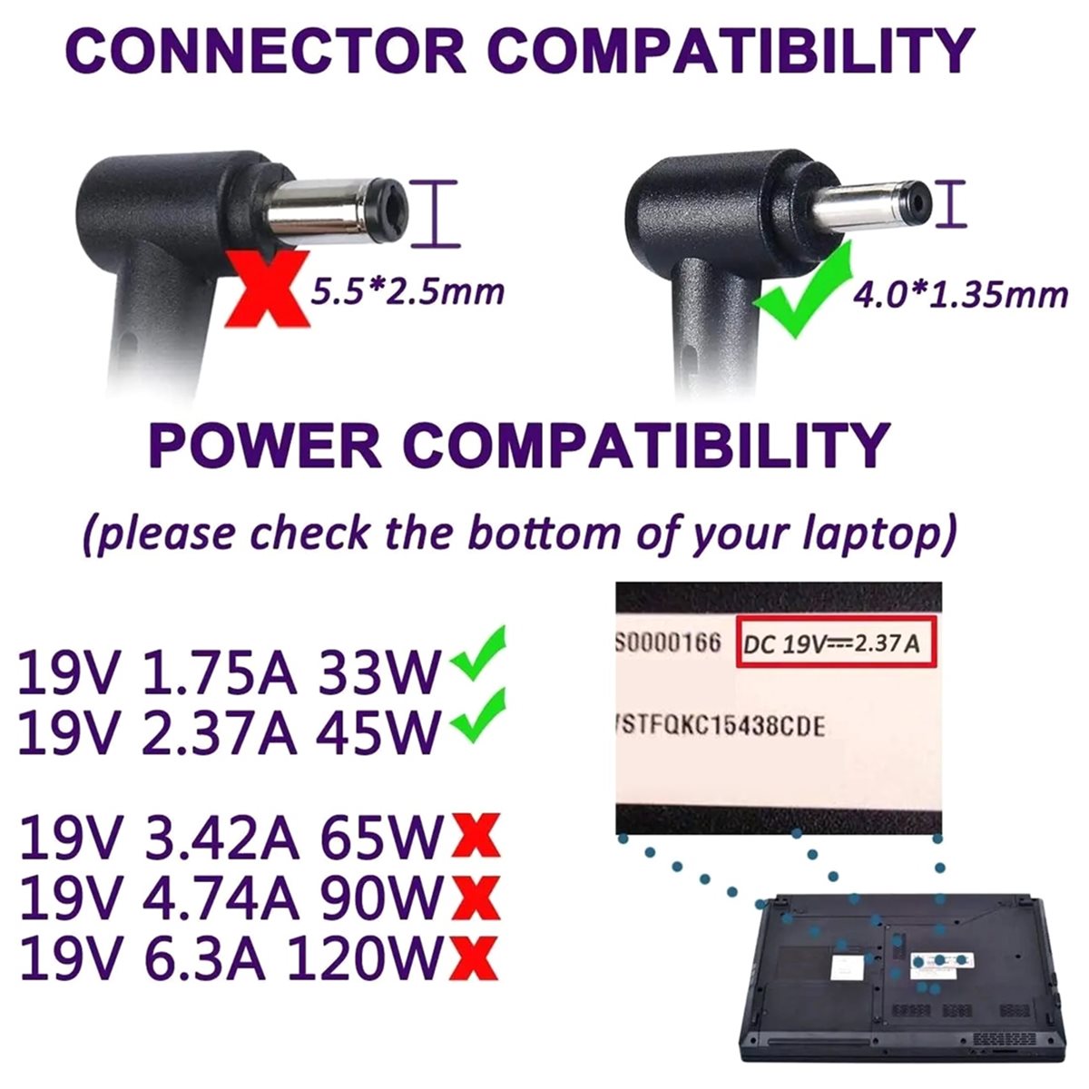 【TODAY-BUY】~@ 19V 2.37A 45W 4. - مراجعة Laptop Accessories To Buy وسعره