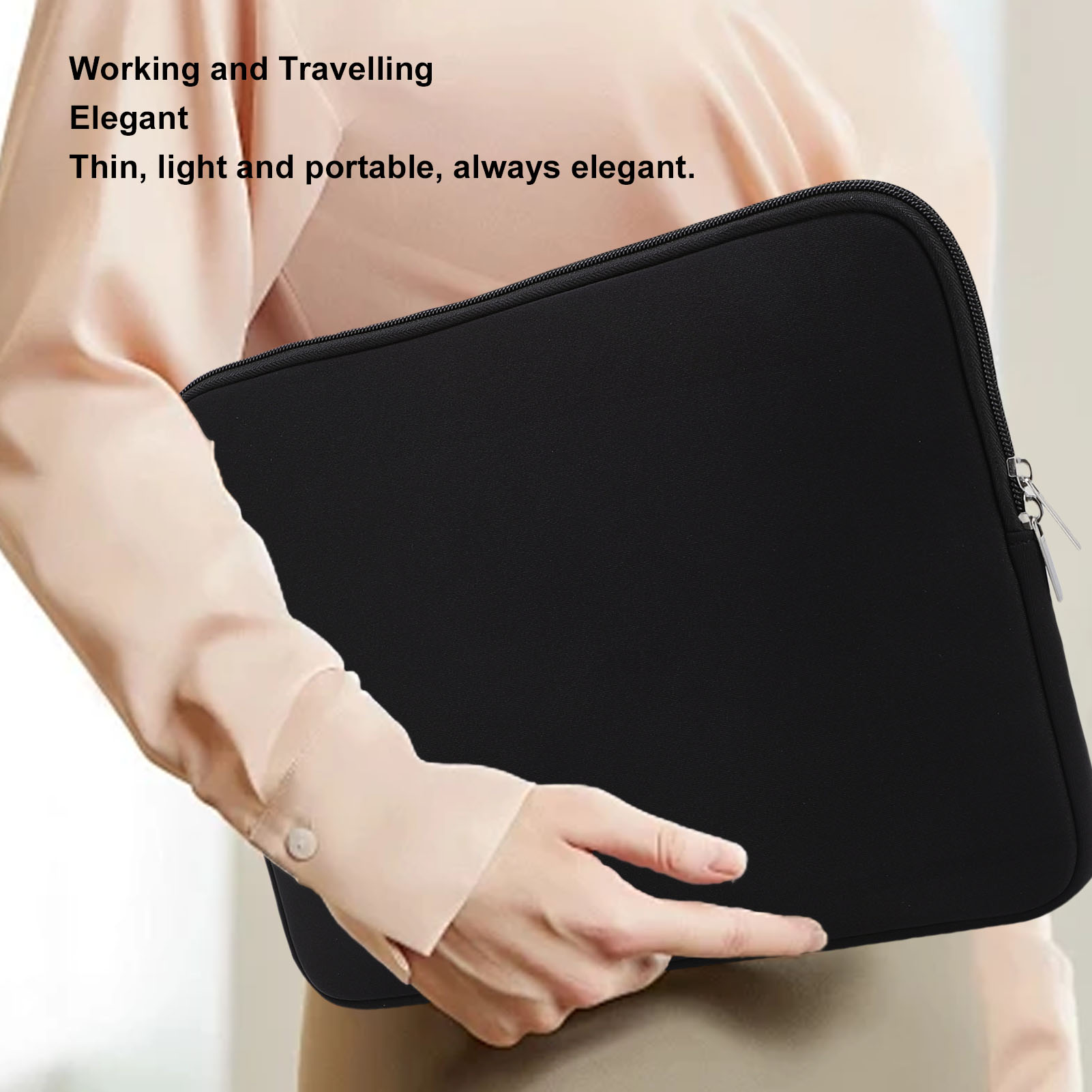 حقيبة كمبيوتر لوحي سوداء مقاوم - مراجعة Laptop Sleeve Neoprene وسعره