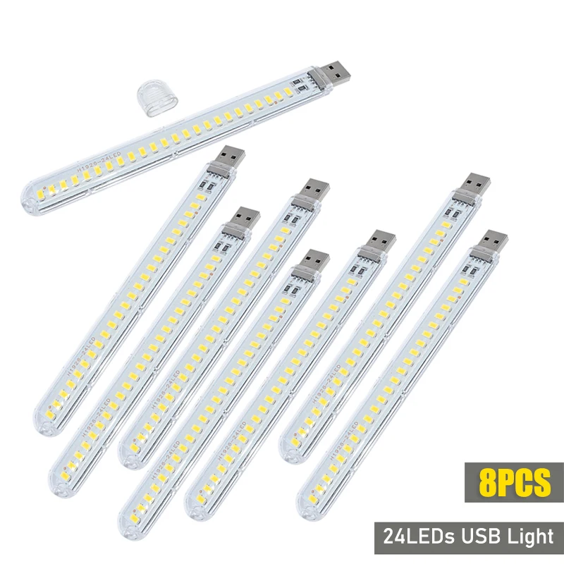 DC5V USB مصباح ليد 24LED 8LED  - مراجعة Laptop Accessories Light وسعره